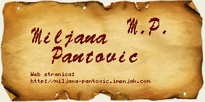Miljana Pantović vizit kartica